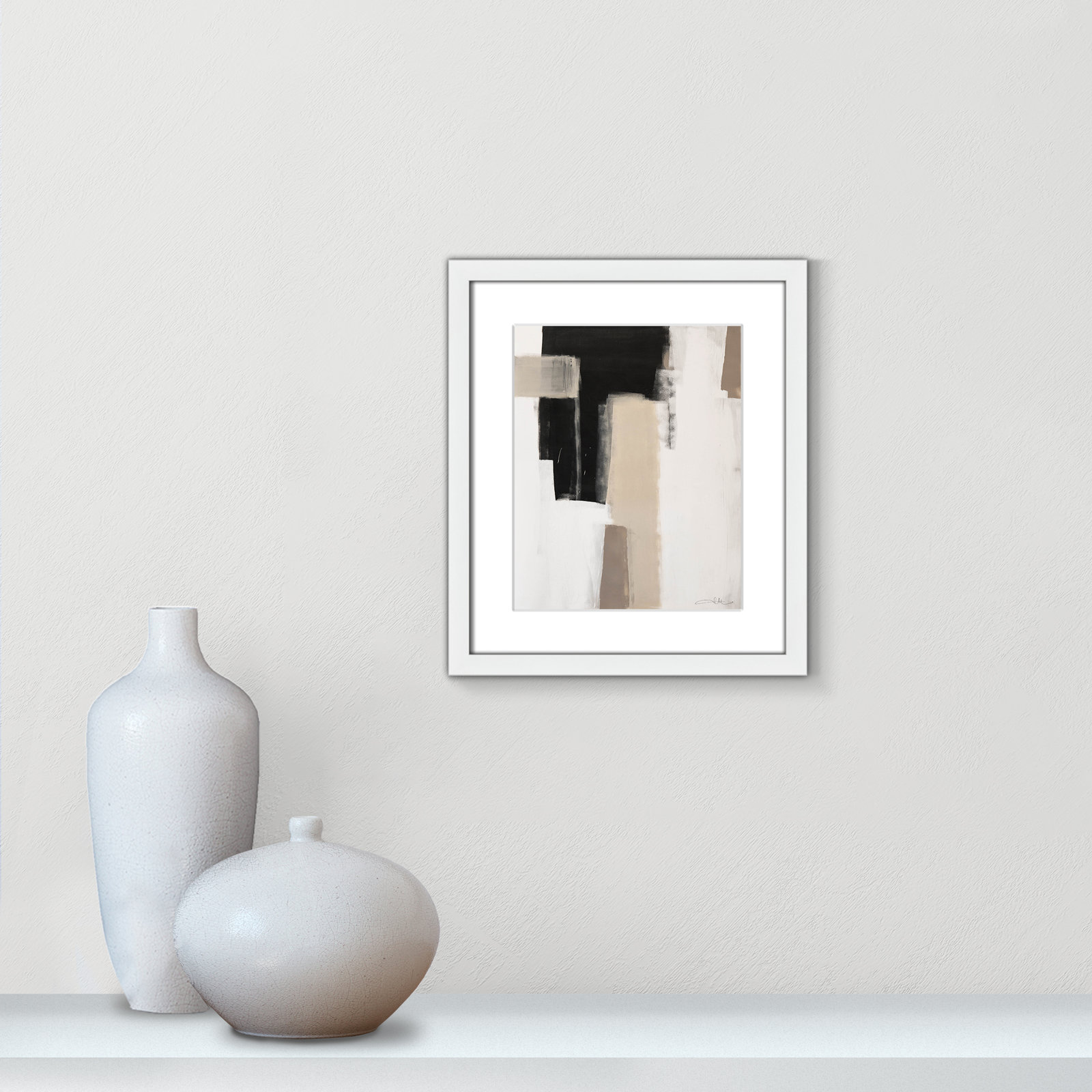 Earth Scapes I by Casa Fine Arts, 15" H x 13" W x 1.25" D, White Matted Picture Framed