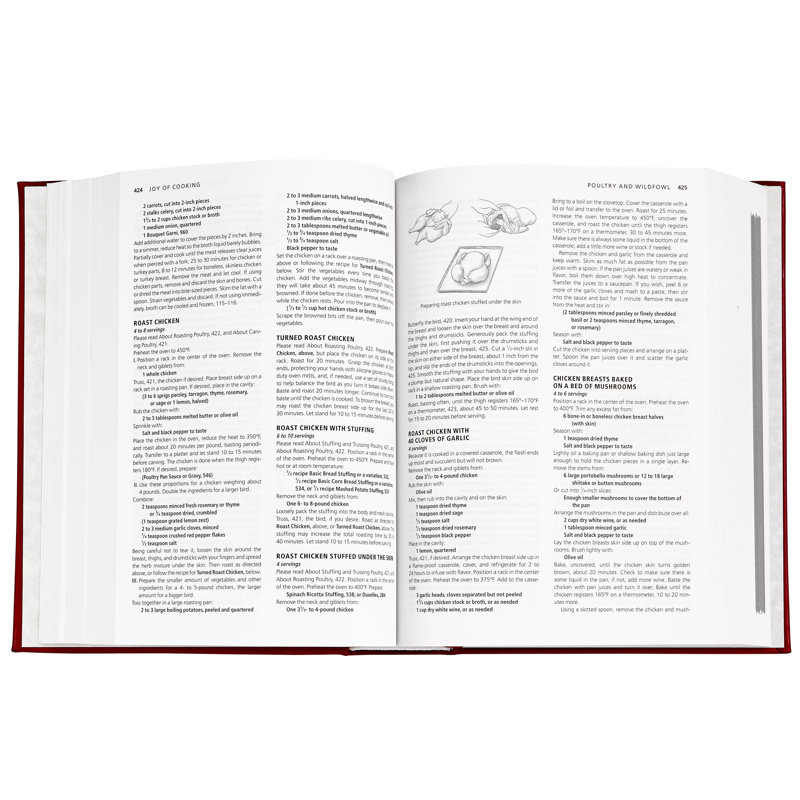 Joy of Cooking Leather Bound Book, Red