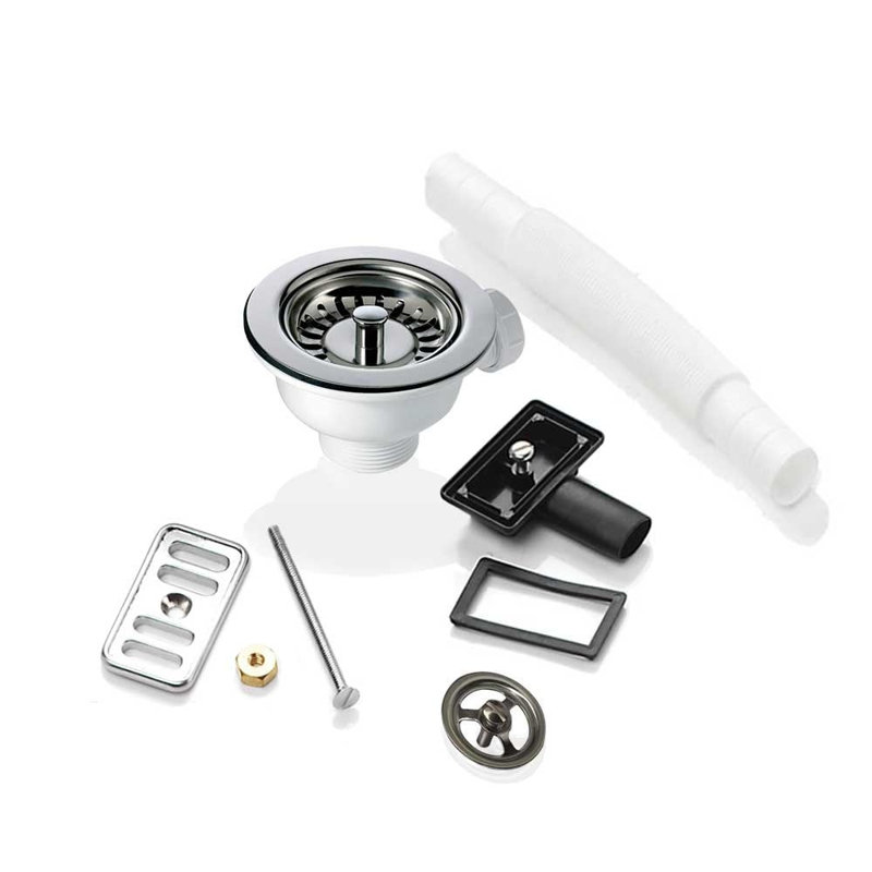 90Mm Waste And Overflow For Astini, RAK, Rangemaster Ceramic Sink, Chrome