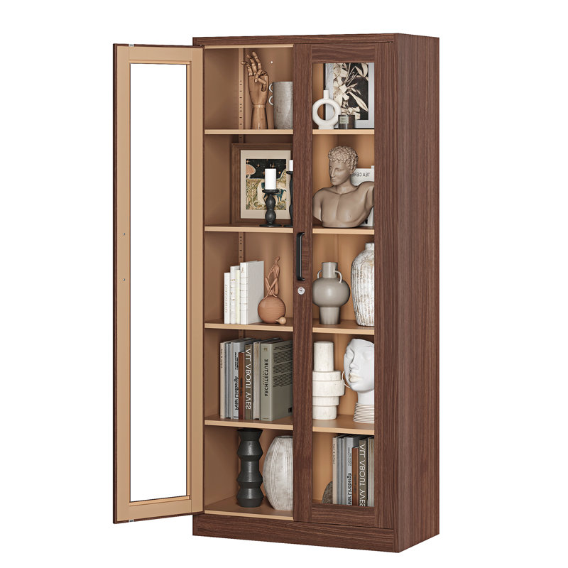 Armoire de rangement à 5 tablettes Kizzi, Brun rustique