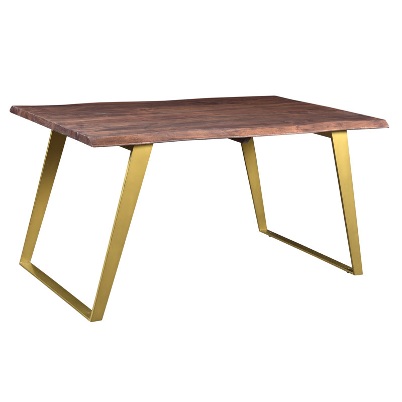 Table de salle à manger Brooklawn Sheesham, H 30 po x L 71 po x l 36 po, Or, Brun