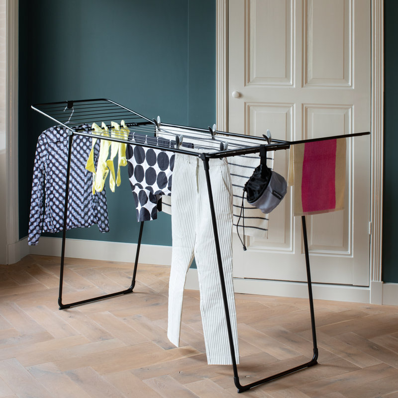 Brabantia Hangon Drying Rack Too, Black, 112.6cm H x 198cm W x 58.8cm D