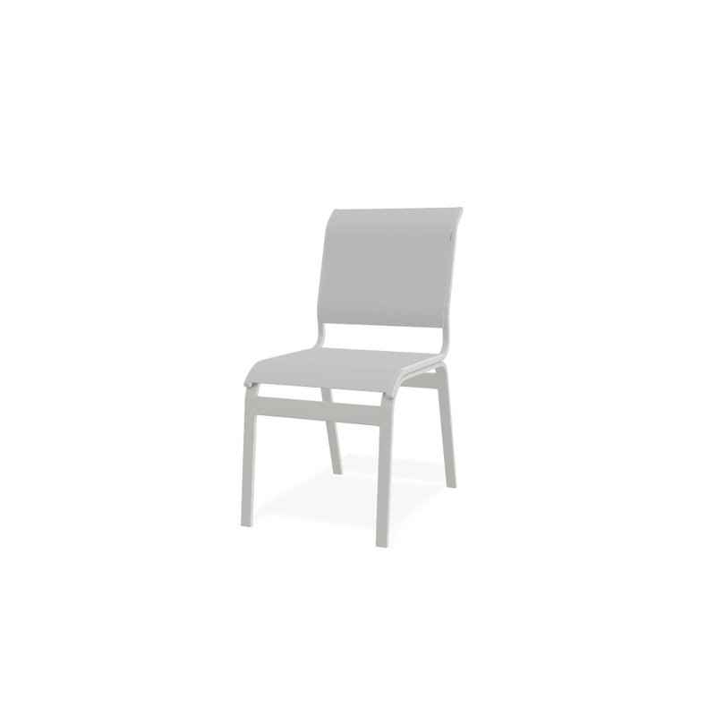Chaise d'appoint de salle à manger Hiraku, Blanc 6D Sunbrella®, Neige texturée