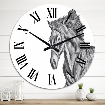 Portrait d'un cheval - horloge murale traditionnelle