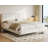 King Size Boucle Upholstered Floating Bed with Light-890419