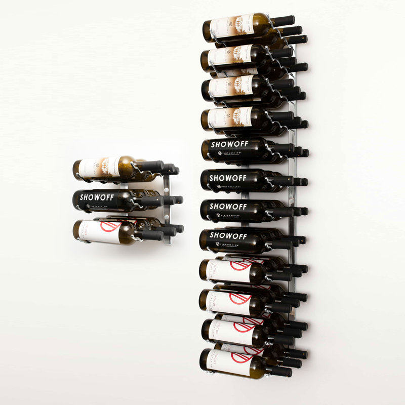 Indurial 42-Bottle Single-Sided Floor-to-Ceiling Wine Rack Kit in Matte Black – Up to 10' Ceilings, Matte Black