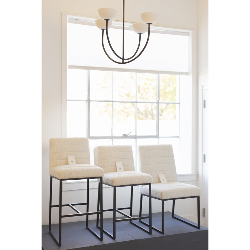 Mason Upholstered Stool with Metal Frame, Bar Stool (29.9" Seat Height)
