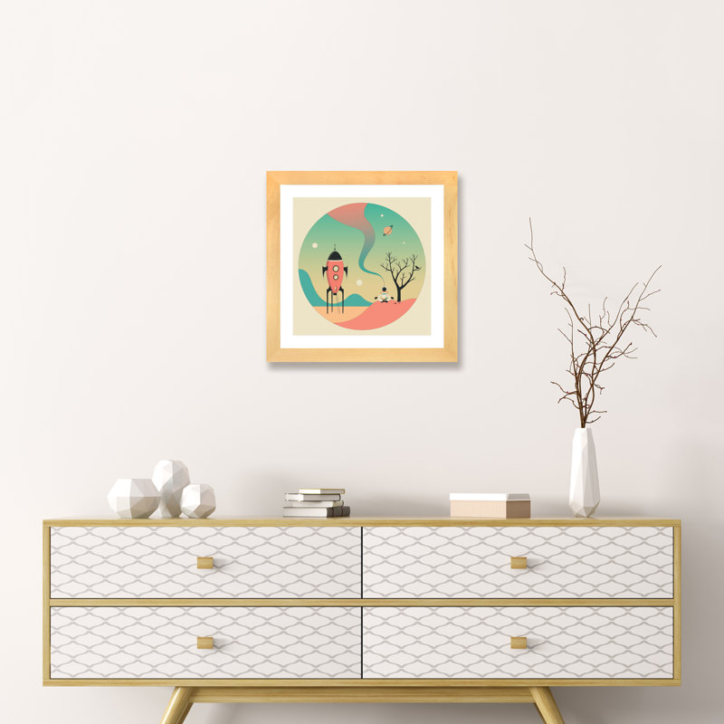 Explorez II, art encadré pour enfants, H 16 po x l 16 po x p 1 po, Papier encadré naturel