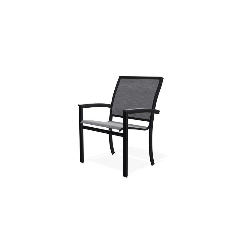 Chaise de café empilable en aluminium Bazza, Étain Augustine, Noir