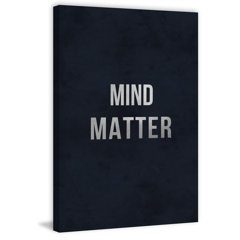 Reproduction d’art textuel sur toile tendue « Mind Matter », H 12 po x l 8 po x P 1,5 po