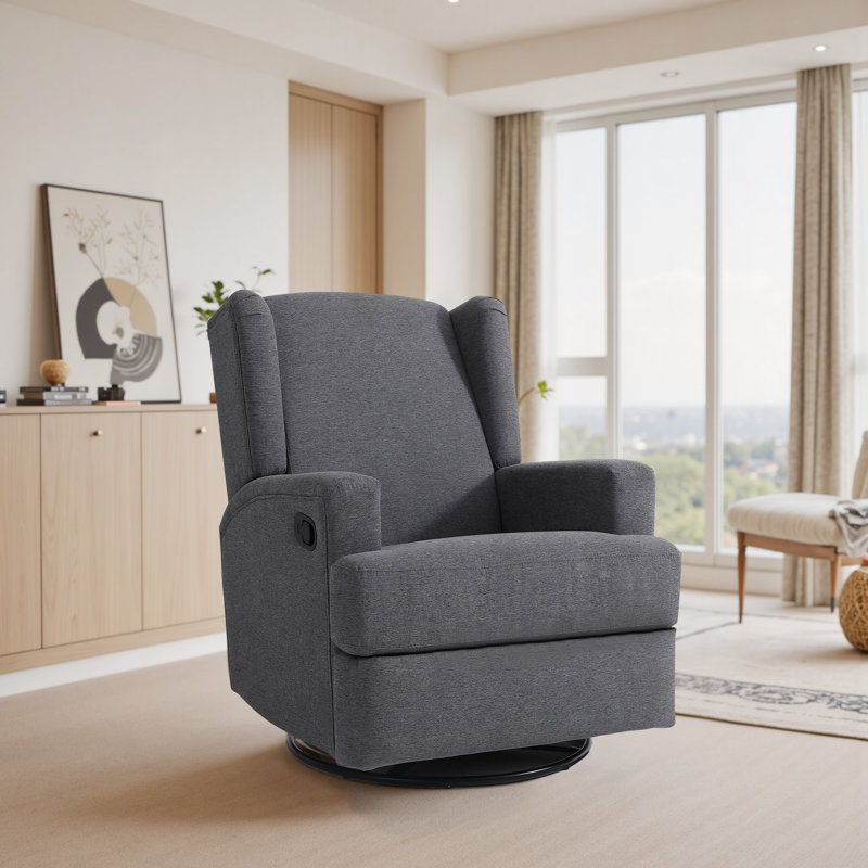 Fauteuil inclinable et oscillant rembourré classique, Gris