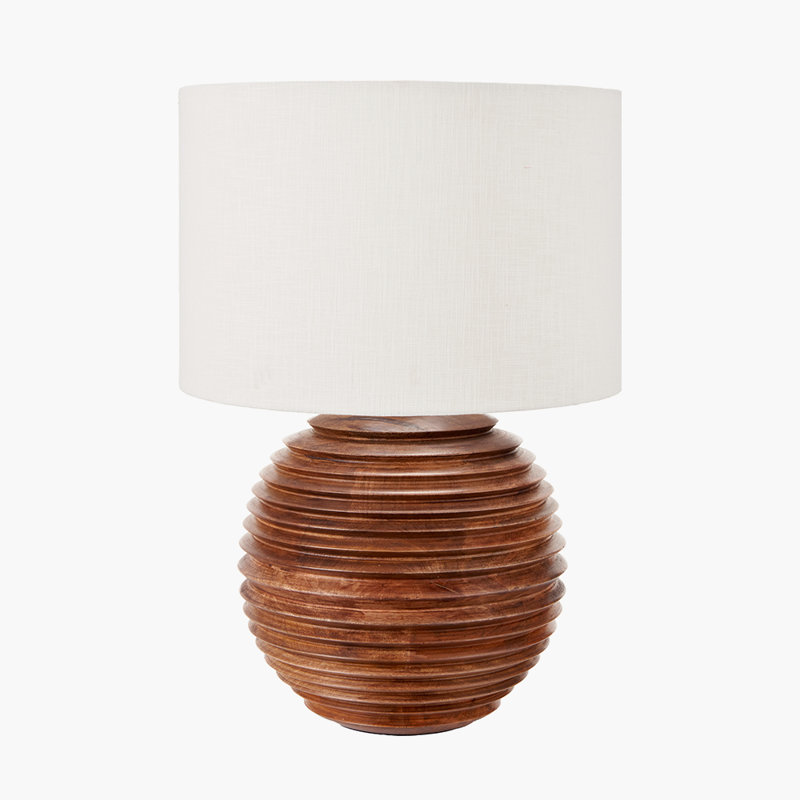 Table Lamp, 22.44" H x 15.75" W x 15.75" D, White, Cotton