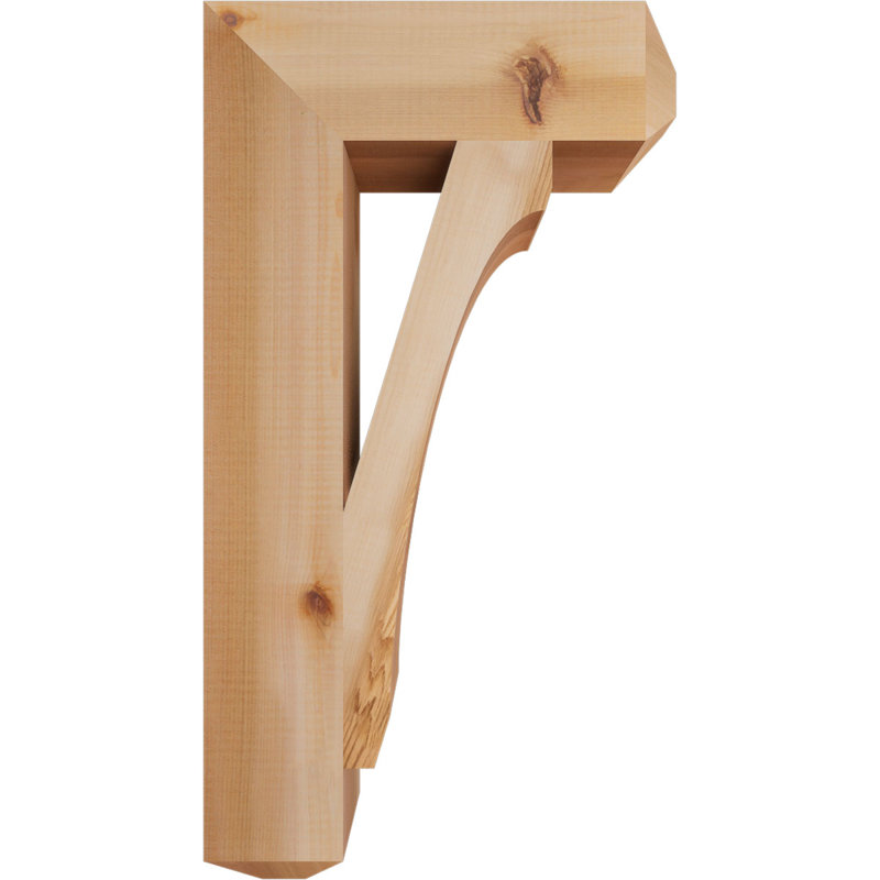 H Support en bois / corbeau, Western Red Cedar (Smooth), H 26 po x l 3,5 po x P 14 po