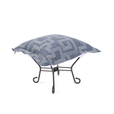 Moreell Indoor/Outdoor Puff Scroll Ottoman Syros Fog