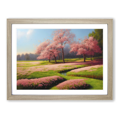 Spring Meadow Landscape - Framed Print