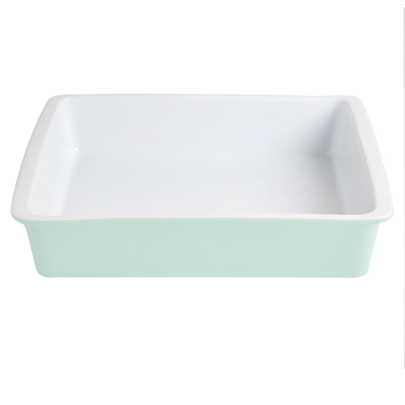 Martha Stewart 1 Qt. Stoneware Rectangular Baker, Mint