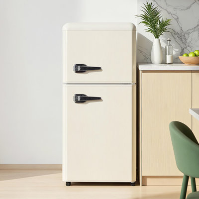 Petit réfrigérateur 3,5 pi³ à deux portes avec congélateur et 7 tablettes réglables amovibles pour thermostat