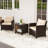 3 PCS Patio Sofa Set with Cushions & Tempered Glass Tabletop for Backyard