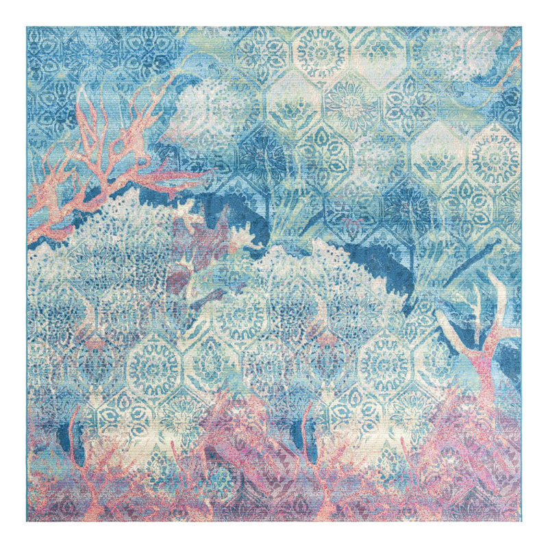 Multi_Unique Loom Edgartown Outdoor Modern Rug, Square 12'