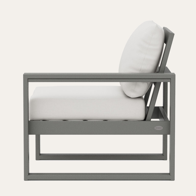 Méridienne d'extérieur POLYWOOD, Microfibre Natural Linen Revolution®, Gris ardoise
