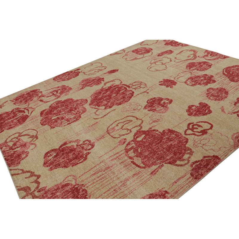 Distressed Homage Hand Knotted Wool Animal Print Area Rug, Rectangle 14' x 20'