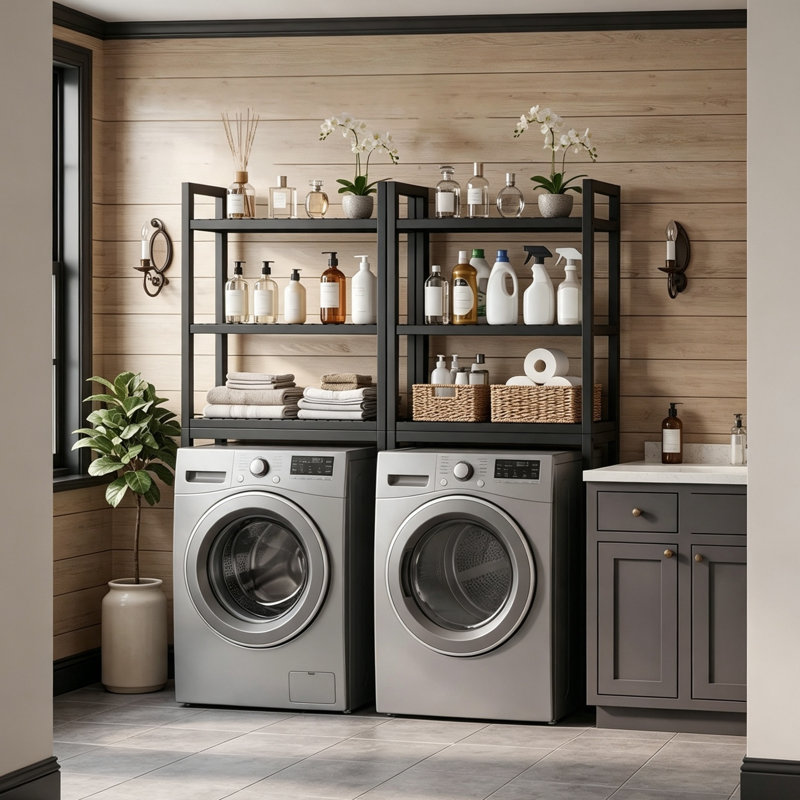 Bathroom Storage, Matte Black