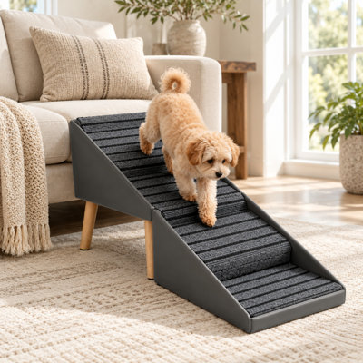 Escalier pliable 2 en 1 pour chien, pouf pour lit et canapé