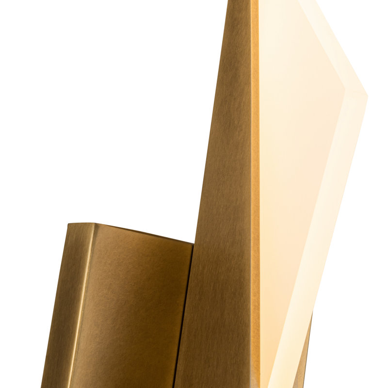 Tachi 1 - Light LED Flush Mounted Sconce, Vintage Brass