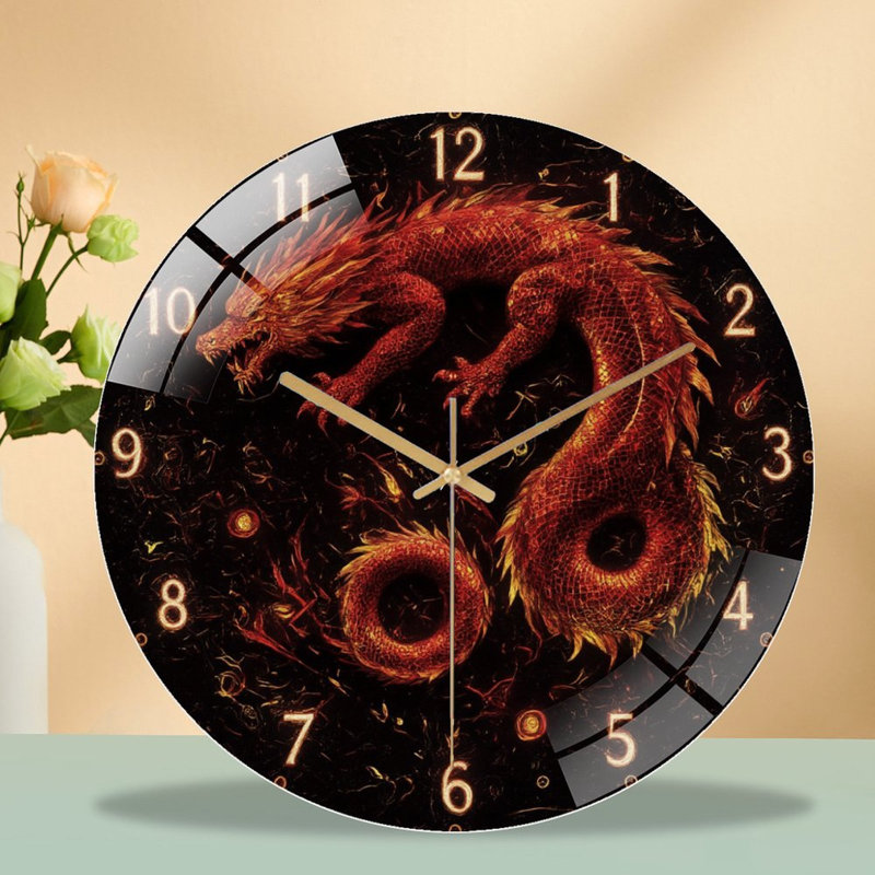 Horloge murale Fiery Dragon