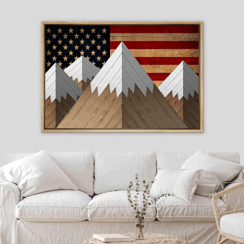 «American Flag Mountain», reproduction d'art sur toile, Naturel, H 24 po x l 36 po x P 1,5 po