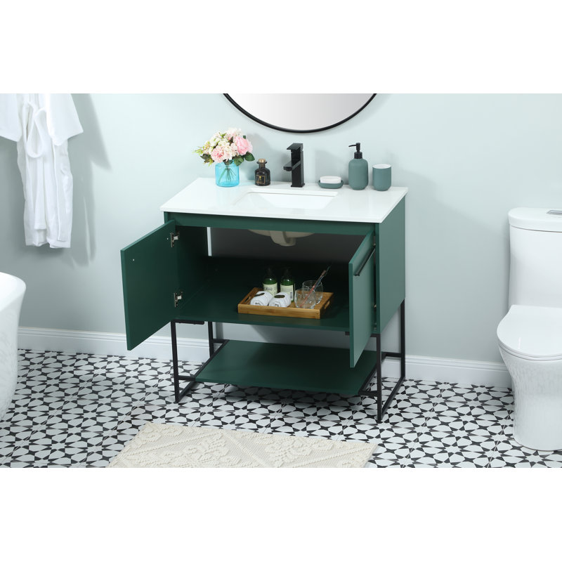 Ensemble de meuble-lavabo simple 36 po Rozell, Vert
