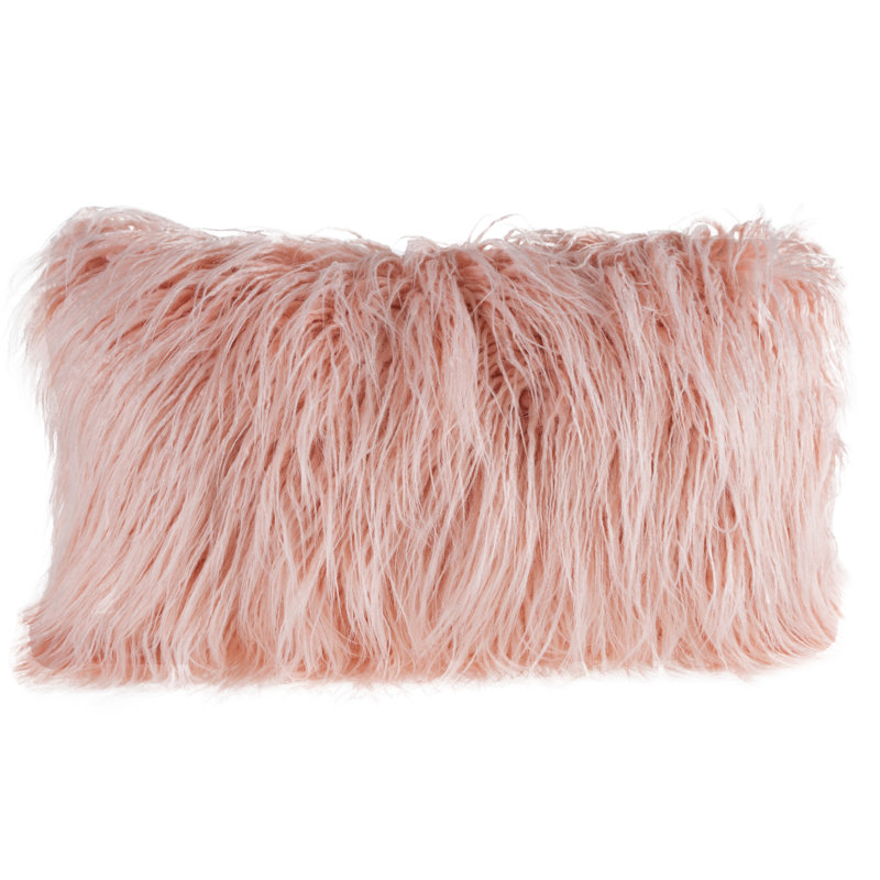  12 x 20-Inch Plush Lumbar Pillow - Luxury Accent Pillow Insert and Glam Cover Set, Pink