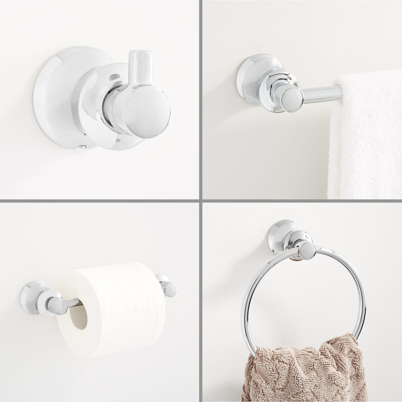 Ensemble de quincaillerie de salle de bain 4 pièces Signature Hardware, Chrome chrome