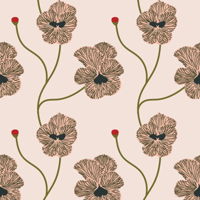 Flourish Floral Wallpaper Panel by Natalie Papier