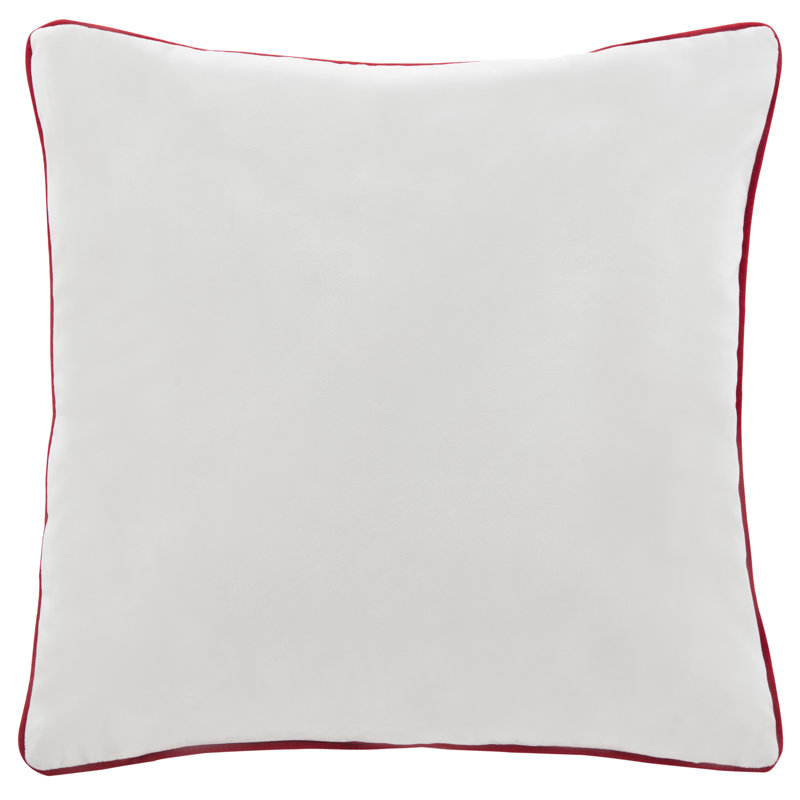 Cranberry Reindeer Wreath 18" White and Yellow Throw Pillow