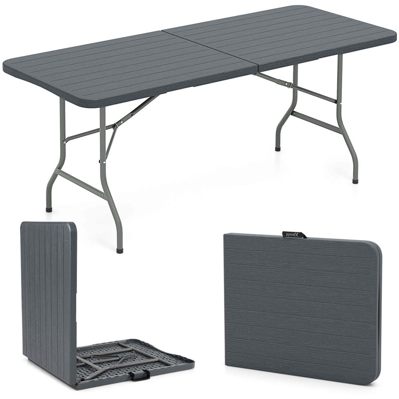 Table pliante portative 6 pi Costway, Gris