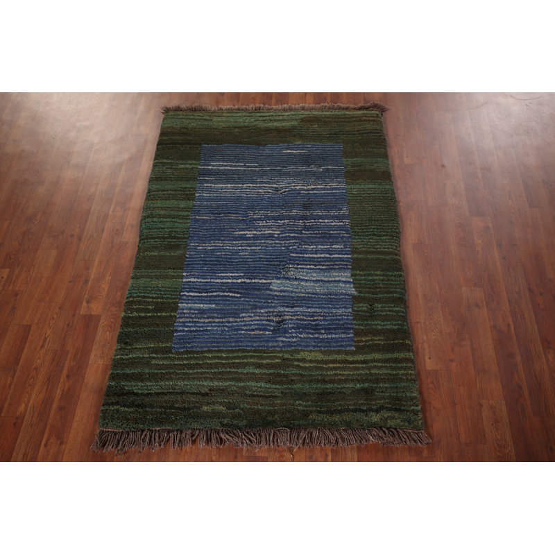 Tapis bleu et vert Gabbeh