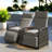 Patio Wicker Outdoor Lounge Chair Set With Adjustable Backrests And Built-in Storage Table-683119963