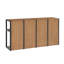 Bureau en coin l 55 po avec crédence de rangement Lloyd, brun naturel vieilli, meubles de bureau personnel pour ordinateur portable, imprimante et plus, 2 tablettes avec 4 compartiments et bureau large