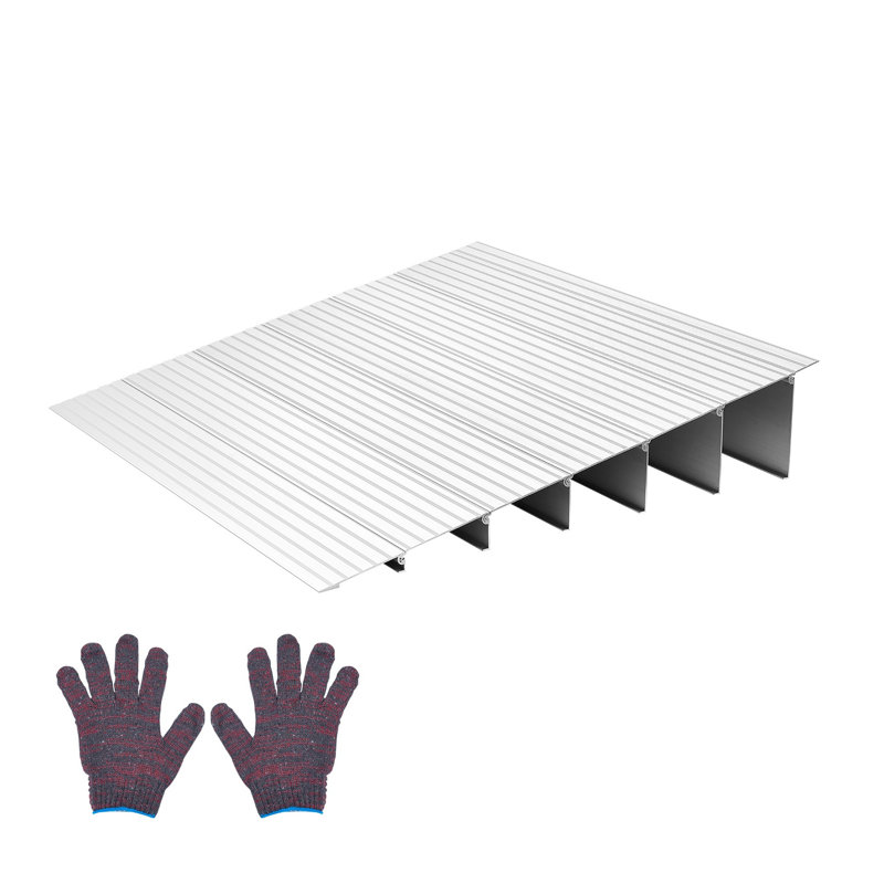 Rampe de seuil en aluminium de 6 po pour portes - Rampe d'accès antidérapante pour fauteuil roulant et scooter d'une capacité de 800 lb