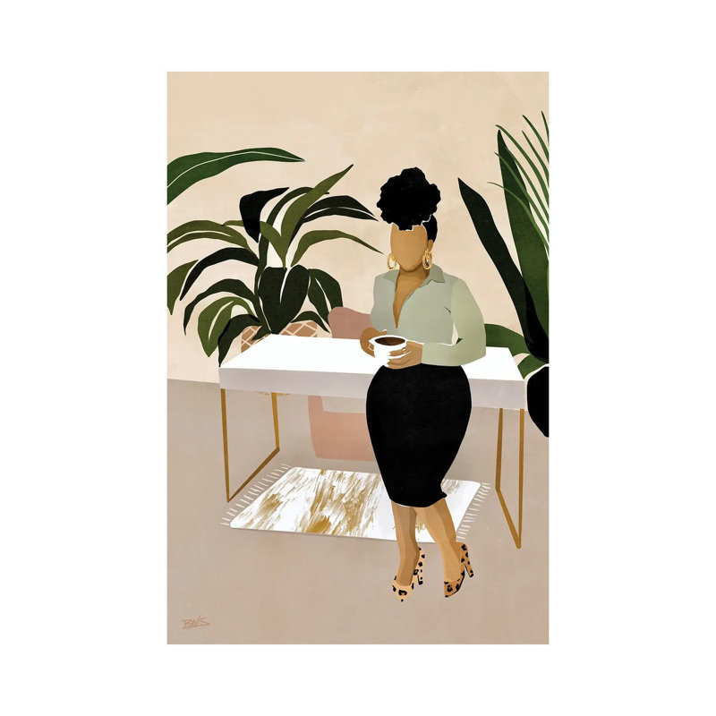 « Boss Babe » par Bria Nicole, impression d’art graphique, H 12 po x l 8 po x P 0,75 po, Toile tendue, Pas de tapis