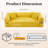 82.5" Floor Sofa with 2 Pillows, 3-Seat Corduroy Hybrid Pocketed Spring Couch, Compression Sofa for Living Room Bedroom Lounge, No Assembly Needed-1530878096