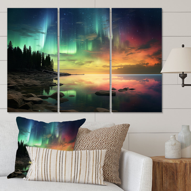 Kerra - ensemble de reproductions d'art mural Northern Lights, H 32 po x l 48 po x P 1 po