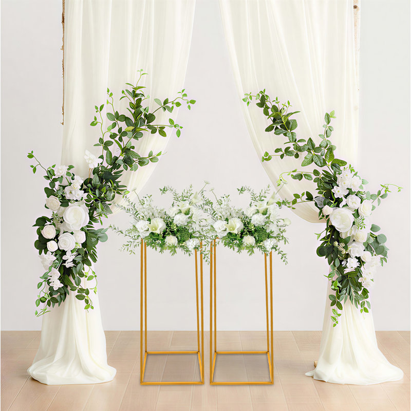 2 PCS Gold Iron Wedding Flower Stands, H 31,5 po x l 11 po x P 11 po