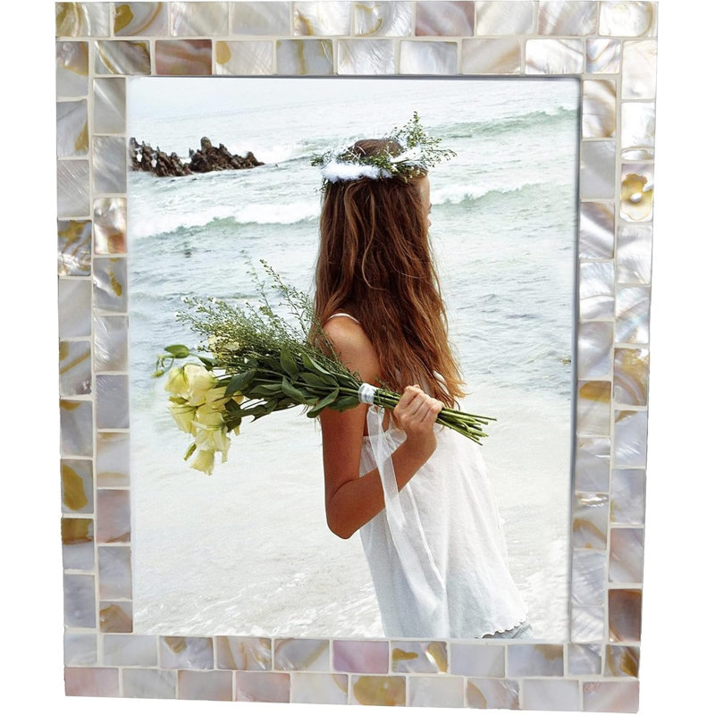Cadre photo 5 x 7 en nacre - Blanc naturel