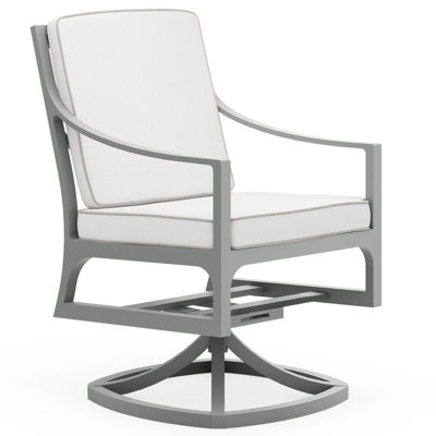 Dining Arm Swivel Chair - With Seat and Back Cushion