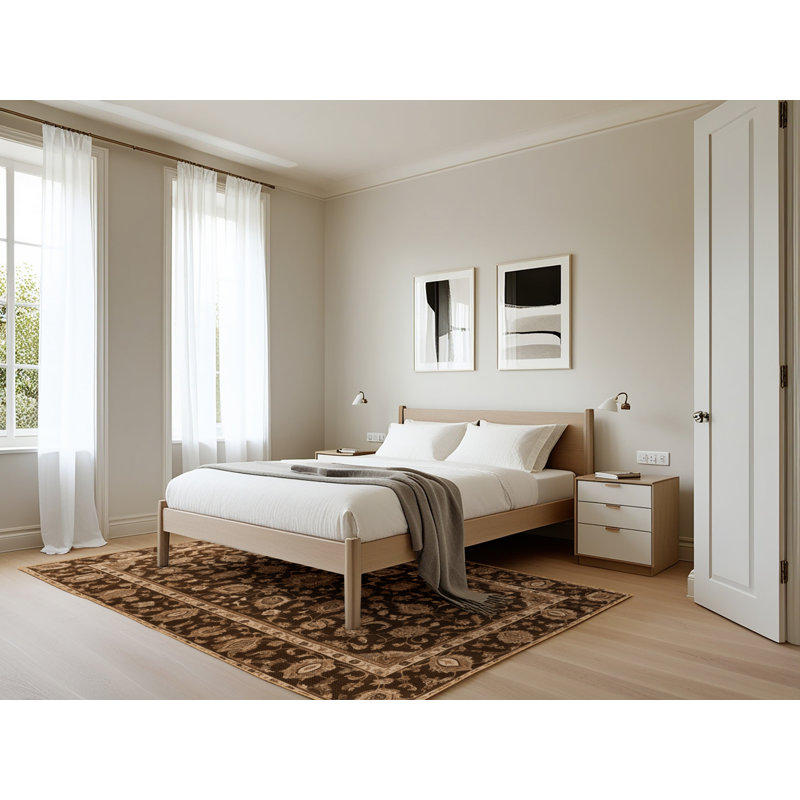 Tapis brun lavable à la machine, Rectangle 5 pi x 7 pi