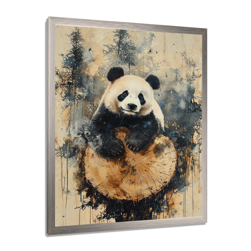 Geriel - Décoration murale animaux, Impression d'un seul cadre photo, Argent argent, H 32 po x l 24 po