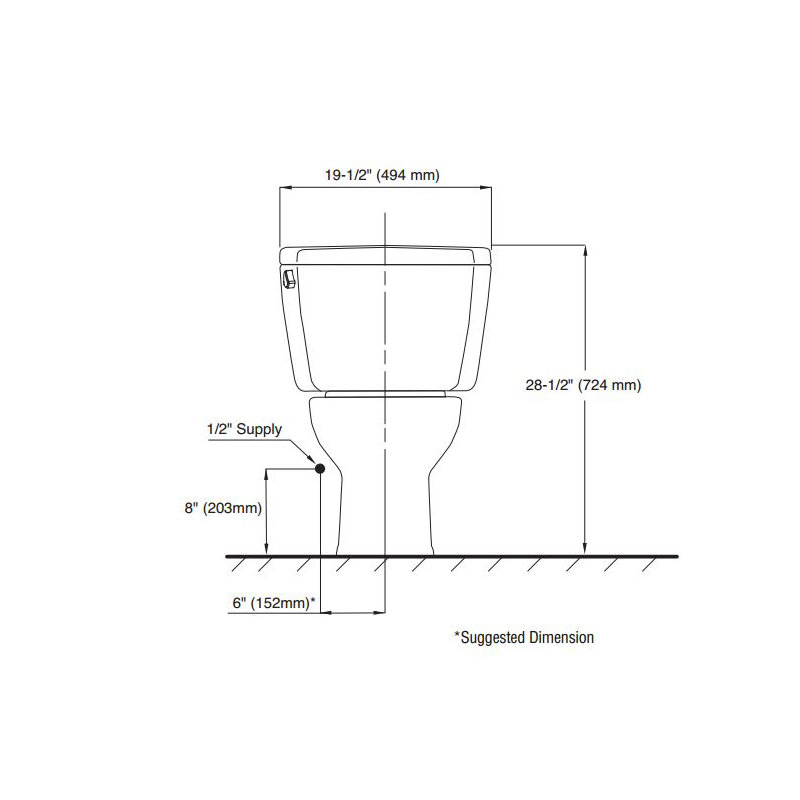 Drake® 1.6 GPF Round Two-Piece Toilet (Seat Not Included), Sedona Beige