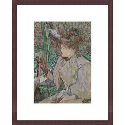 «Woman with Gloves» par Henri de Toulouse-Lautrec - Impression Giclée sur cadre